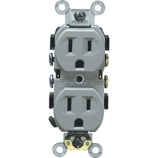 Leviton Com Dplx Receptl15A Gry 0CR15-0GS